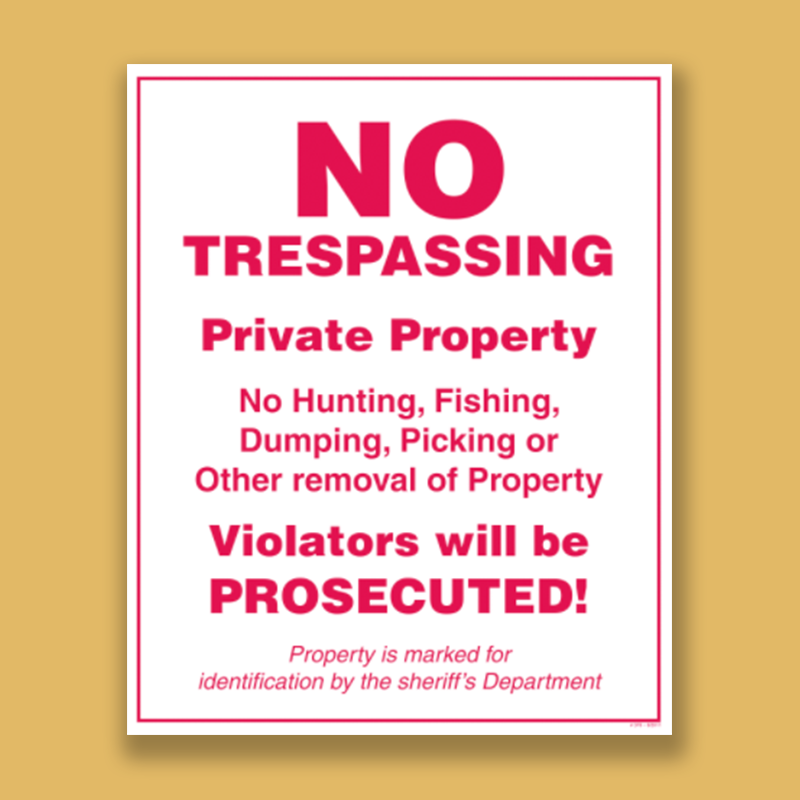 Picture of No Trespassing (English/Plastic)