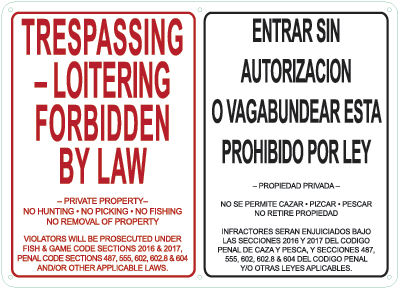 Picture of Trespassing Forbidden (English/Spanish/Metal)
